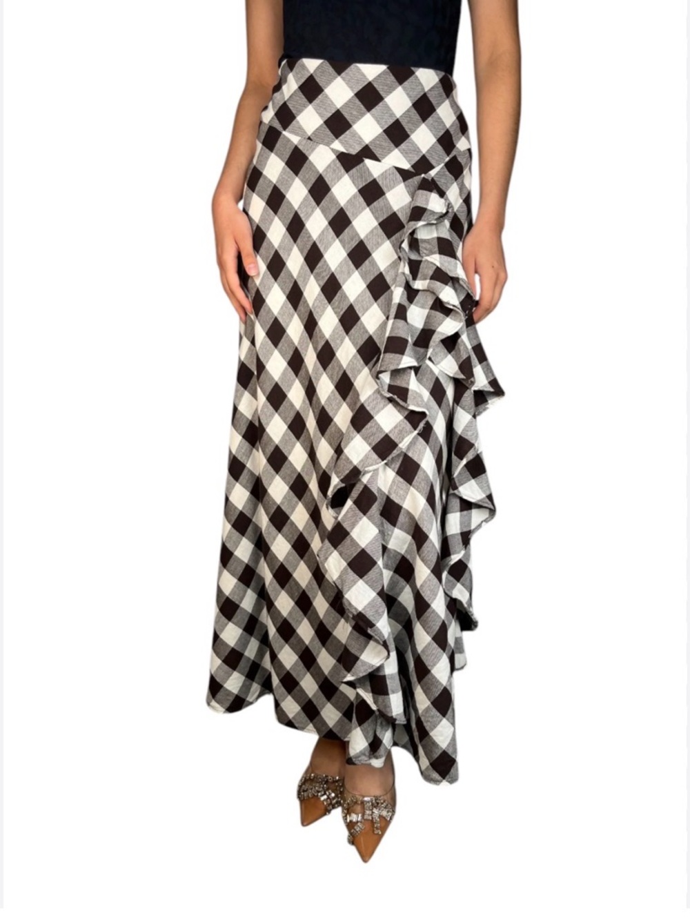 Vintage Petite Y2K Gingham pattern Maxi skirt by Ralph Lauren - Picture 10 of 10